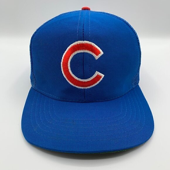 Chicago Cubs MLB Vintage Blue Universal Snapback Trucker Hat Mens M/L - Picture 2 of 5
